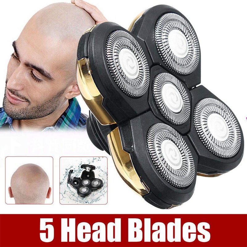 Erthree 5 Head Shaver Replacement, Shaver Replacement Heads, Easy Install Electric Razor Replacement, Beard Cutter Replacement Blade (Free Size, Gold) - Image 2